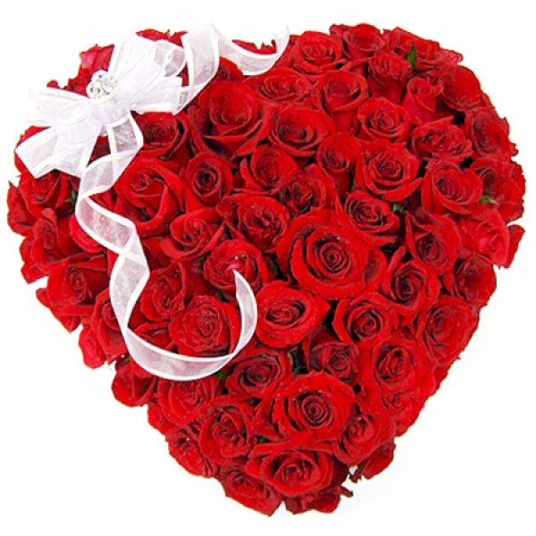 50 Red Roses love shape Bouquet 